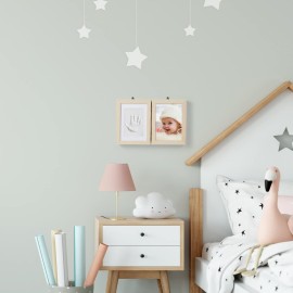 Chuckle - Baby Hand & Foot Clay Print Photo Frame Keepsake Kit - Gift for Mothers Day, New Mum and Parents and Newborn Baby Shower Party and Nursery Room Decoration - Pine