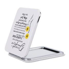 to My Daughter Sunflower Gifts from Mom, Daughter Makeup Mirror, Inspirational Gifts for Daughter Gift Ideas for Christmas, Birthday, Graduation