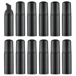 KOIBITO 2 Oz Black Foam Soap Bottle with Black Pump Empty Travel Foaming Dispenser for Hand Soap,Lash Shampoo,Body Wash(12 PCS, Black Cap)