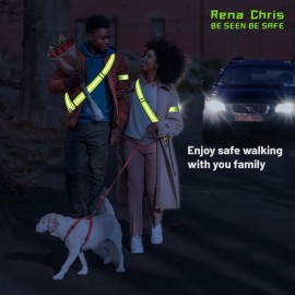 Reflective Running Gear, Reflective Sash, Night Dog Walking Safety Gear, High Visibility Reflective Safety Running Belts for Women, Night Jogging Safety Gear Reflective Belt and Armband