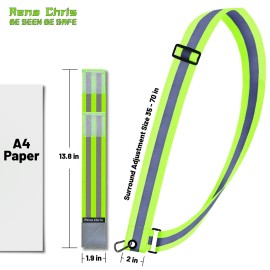 Reflective Running Gear, Reflective Sash, Night Dog Walking Safety Gear, High Visibility Reflective Safety Running Belts for Women, Night Jogging Safety Gear Reflective Belt and Armband