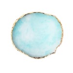 BETURY Resin Nail Art Palette, Nail Art Painting Mixed Color Palette Gold Edge Nail Gel Color Makeup Display Board (3Blue)