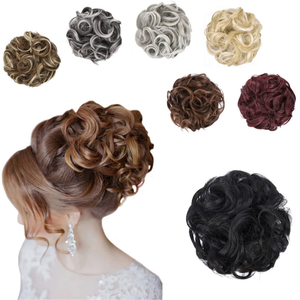 Elaine Big Messy Bun Extension Curly Hair Buns Hair Pieces for Women Synthetic Wavy Large Scrunchies Thick Updo Ponytail (Natural Black -113A) Elaine Big Messy Bun Extension Curly Hair Buns Hair Pieces for Women Synthetic Wavy Large Scrunchies Thick Updo Ponytail (Natural Black -113A)