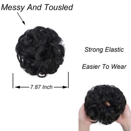 Elaine Big Messy Bun Extension Curly Hair Buns Hair Pieces for Women Synthetic Wavy Large Scrunchies Thick Updo Ponytail (Natural Black -113A) Elaine Big Messy Bun Extension Curly Hair Buns Hair Pieces for Women Synthetic Wavy Large Scrunchies Thick Updo Ponytail (Natural Black -113A)