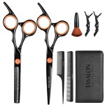 TASALON Hair Cutting Scissors Kit- All-in-1 Set of Hair Cutting Scissors - Professional Hair Shears, Thinning Scissor, Hair Comb, Neck Duster in Leather Bag -Haircut Scissor Kit