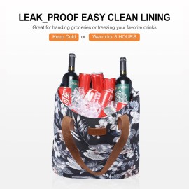 Sucipi Jumbo Insulated Cooler Bag with Thermal Foam Insulation, 20 Liters Capacity, Black Lily, Polyester