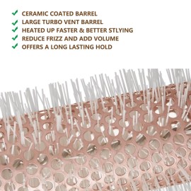 Aozzy Round Brush Set with Boar Bristle Curved Vented Hairbrush for Styling, Drying, and Healthier, Shinier Hair