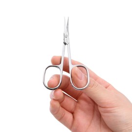 JARVISTAR Small Cuticle Scissors for Nail: Multipurpose Stainless Steel Curved Blade for Women Beauty Grooming Manicure, Pedicure, Fingernail, Toenail, Eyelash, Eyebrow, Dry Skin, 3.66 Inch