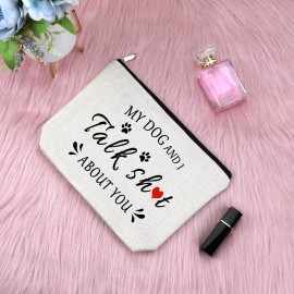 Dog Lovers Gift Makeup Bag Funny Gift for Dog Mom Pet Lover Gift Best Friends Birthday Gift Cosmetic Bag Animal Rescue Gift Friendship Gift for Women Travel Cosmetic Pouch Graduation Gift for Her