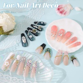 3600pcs Glass Rhinestones 1.8/2/2.4/2.8/3/4mm Flatback Crystal for Nail, AB and Transparent White Multi Sizes Nail Gems for Nail Art Decoration Manicure with Tweezer and Pickup Pencil