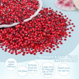 3600pcs Glass Rhinestones 1.8/2/2.4/2.8/3/4mm Flatback Crystal for Nail, Red Multi Sizes Nail Gems for Nail Art Decoration Manicure with Tweezer and Pickup Pencil 3600pcs Glass Rhinestones 1.8/2/2.4/2.8/3/4mm Flatback Crystal for Nail, Red Multi Sizes Nail Gems for Nail Art Decoration Manicure with Tweezer and Pickup Pencil