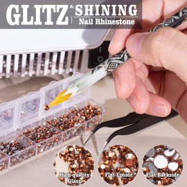 3600pcs Glass Rhinestones 1.8/2/2.4/2.8/3/4mm Flatback Crystal for Nail, Rose Gold Multi Sizes Nail Gems for Nail Art Decoration Manicure with Tweezer and Pickup Pencil 3600pcs Glass Rhinestones 1.8/2/2.4/2.8/3/4mm Flatback Crystal for Nail, Rose Gold Multi Sizes Nail Gems for Nail Art Decoration Manicure with Tweezer and Pickup Pencil
