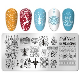 SILPECWEE 6pcs Christmas Nail Stamping Plate Nail Stamp Snowflake Elk Winter Nail Stencils Nail Art Stamping Kit Holiday Manicure Template SILPECWEE 6pcs Christmas Nail Stamping Plate Nail Stamp Snowflake Elk Winter Nail Stencils Nail Art Stamping Kit Holiday Manicure Template