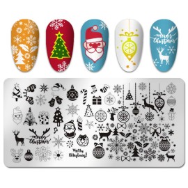 SILPECWEE 6pcs Christmas Nail Stamping Plate Nail Stamp Snowflake Elk Winter Nail Stencils Nail Art Stamping Kit Holiday Manicure Template SILPECWEE 6pcs Christmas Nail Stamping Plate Nail Stamp Snowflake Elk Winter Nail Stencils Nail Art Stamping Kit Holiday Manicure Template
