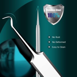 22PCS Blackhead Remover Tools, Acne Blemish Removal, Pimple Popper Extractor, Comedone Whitehead Zit Tweezers, Stainless Steel with Metal Case