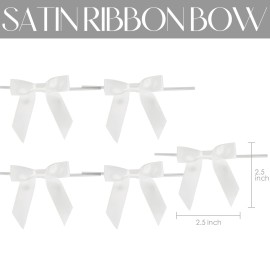 AIMUDI White Bows Bulk 2.5 Christmas Bows Premade Small Bows Pre Tied Mini White Stick On Bows for Wedding Favor Twist Tie Bows for Baby Shower Decorations Bows for Gift Wrapping - 50 Counts AIMUDI White Bows Bulk 2.5 Christmas Bows Premade Small Bows Pre Tied Mini White Stick On Bows for Wedding Favor Twist Tie Bows for Baby Shower Decorations Bows for Gift Wrapping - 50 Counts