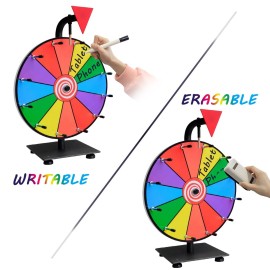 Hooomyai 12 Inch Heavy Duty Spinning Wheel with Iron Base & Iron Teeth Tabletop Prize Wheel for Trade Show