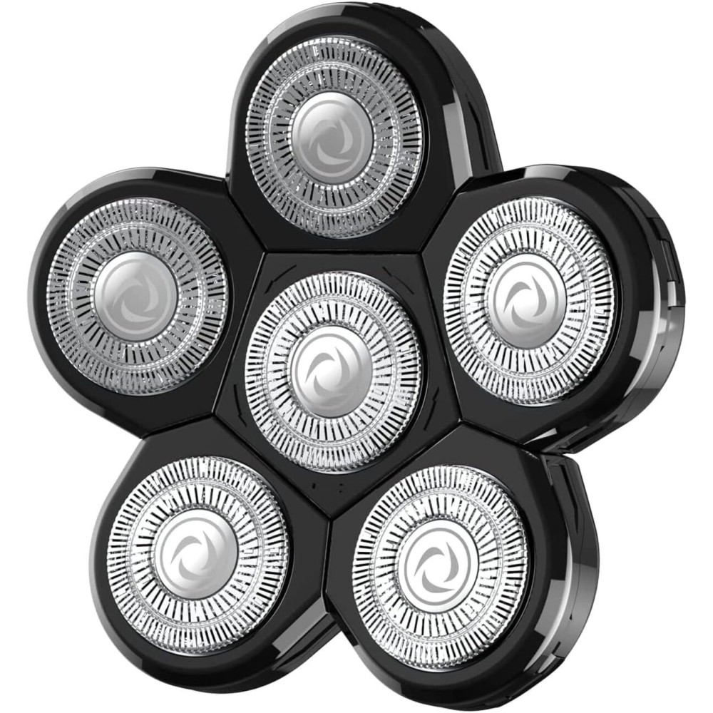 Head Shaver Replacement Heads, Kibiy 6 Blades Replacement Head, Bald Shaver Replacement Head, Replacement Shaver Head, Shaver Heads Replacement (Black) Head Shaver Replacement Heads, Kibiy 6 Blades Replacement Head, Bald Shaver Replacement Head, Replacement Shaver Head, Shaver Heads Replacement (Black)