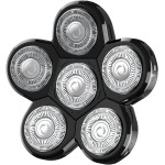 Head Shaver Replacement Heads, Kibiy 6 Blades Replacement Head, Bald Shaver Replacement Head, Replacement Shaver Head, Shaver Heads Replacement (Black)