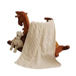 Aran Woollen Mills Irish Baby Blanket Supersoft Merino Cable Knit Throw Made in Ireland 22inch x 32inch (Oatmeal), 22inch x 32inch (56 x 81 cm)