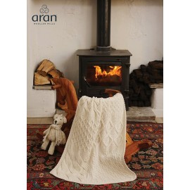 Aran Woollen Mills Irish Baby Blanket Supersoft Merino Cable Knit Throw Made in Ireland 22inch x 32inch (Oatmeal), 22inch x 32inch (56 x 81 cm)