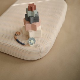 mushie Extra Soft Muslin Fitted Crib Sheet | 192 Thread Count | 28x 52 (Retro Stripes)