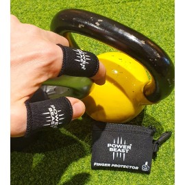 POWER BEAST Thumb Sleeves Protector, No More Tape, Hook Grip, Nubs for Protect Fingers, Prevent Calluses, Blisters, and Tears, Crossfit, Olympic Weightlifting, Powerlifting | Pair + Bag. (S)