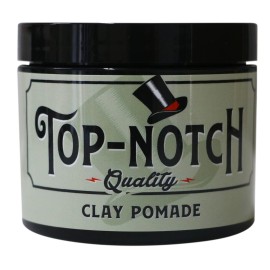 Lucky 13 Barber Supplies Top-Notch Clay Hair Pomade | Water-Based | High Hold | Matte Finish | Iced Noir Scent, 4oz
