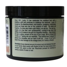 Lucky 13 Barber Supplies Top-Notch Clay Hair Pomade | Water-Based | High Hold | Matte Finish | Iced Noir Scent, 4oz