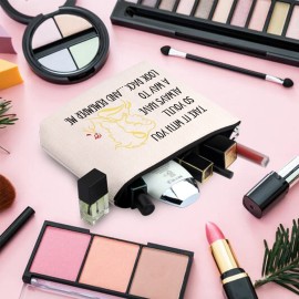 TOBGBE Beauty and the Beast Makeup Bag Beauty and the Beast Quotes Gift Beauty and the Beast Cosmetic Bag (remember me)