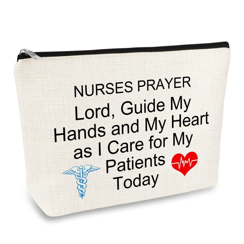 Nurse Prayer Gifts Makeup Bag Nursing Student Graduation Inspirational Gift for New Registered Nurse RN Christmas Birthday Present Nurses\' Week Cosmetic Bag Travel Zipper Toiletries Pouch Nurse Prayer Gifts Makeup Bag Nursing Student Graduation Inspirational Gift for New Registered Nurse RN Christmas Birthday Present Nurses\' Week Cosmetic Bag Travel Zipper Toiletries Pouch