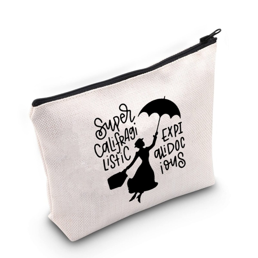 TOBGBE Mary Quote Makeup Bag Supercalifragilistic Inspired Zipper Pouch Bag Cosmetic Bag Mary Movie Merchandise (Mary Song)