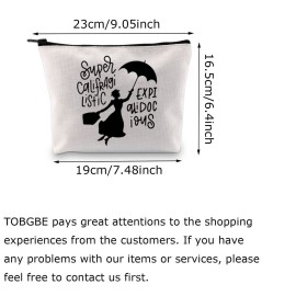 TOBGBE Mary Quote Makeup Bag Supercalifragilistic Inspired Zipper Pouch Bag Cosmetic Bag Mary Movie Merchandise (Mary Song)