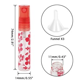 Newzoll 30Pcs Glass Spray Bottles Set, 5ml Empty Mini Sprayer Vials Refillable Fine Mist Atomizer Tubes Containers for Essential Oil Perfume, Red
