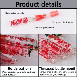 Newzoll 30Pcs Glass Spray Bottles Set, 5ml Empty Mini Sprayer Vials Refillable Fine Mist Atomizer Tubes Containers for Essential Oil Perfume, Red