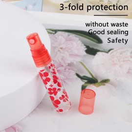 Newzoll 30Pcs Glass Spray Bottles Set, 5ml Empty Mini Sprayer Vials Refillable Fine Mist Atomizer Tubes Containers for Essential Oil Perfume, Red