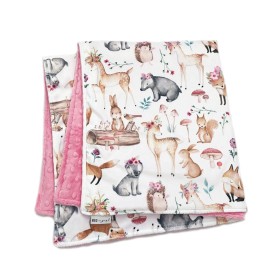MEG ORIGINAL Baby Girl Blanket, Sweet Darlings, Woodland Animals Dual Thickness & Heavenly Soft Cuddle Stroller Blanket