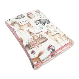 MEG ORIGINAL Baby Girl Blanket, Sweet Darlings, Woodland Animals Dual Thickness & Heavenly Soft Cuddle Stroller Blanket