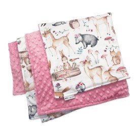 MEG ORIGINAL Baby Girl Blanket, Sweet Darlings, Woodland Animals Dual Thickness & Heavenly Soft Cuddle Stroller Blanket