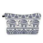 FITINI Makeup Bag Elephant Travel Small Portable Cosmetic Organizer Pouch for Women Girls Zipper Waterproof Clutch Toiletry Storage