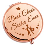 Cheer Gifts for Girls Sister Cheerleading Compact Makeup Mirror for Cheer Sister Team Best Friend Cheerleader Bestie Bff Christams Birthday Present Friendship Present for Her Pocket Makeup Mirror