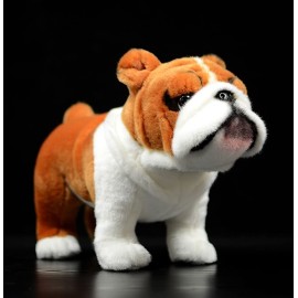 ZHONGXIN MADE Simulation Bulldog Plush Toy - Realistic 12 Standing English Bulldog Pet Dog Stuffed Animal Cute Dog Puppy Plushie Toy, Unique Plush Gift Collection for Kids