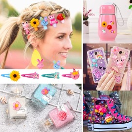 Mity Rain Slime Charms - 150pcs Kawaii Nail Decorations, 3D Flatback Resin Charms for Nail Art