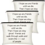 3 Pcs Good Friend Gifts Cosmetic Bag for Women Friendship Makeup Bag Travel Cases for Birthday Graduation Moving Away Christmas Bestie Soul Sister(Trend Style)