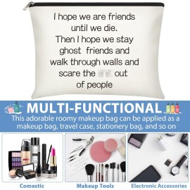 3 Pcs Good Friend Gifts Cosmetic Bag for Women Friendship Makeup Bag Travel Cases for Birthday Graduation Moving Away Christmas Bestie Soul Sister(Trend Style)