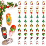 SILPECWEE 50 Pieces Christmas Nail Charms 3d Nail Art Charms Nail Jewels Nail Studs Nail Rhinestone Snowman Elk Holiday Nail Decoration Kit