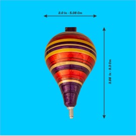 Spinning Top Trompo - 3-Pack Wood Carved Spinning Tops - Sturdy Steel Point for Enhanced Stability - Ideal for Beginners and Intermediates - Trompos de Mexico de Madera