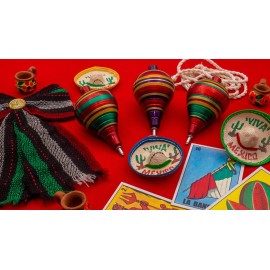 Spinning Top Trompo - 3-Pack Wood Carved Spinning Tops - Sturdy Steel Point for Enhanced Stability - Ideal for Beginners and Intermediates - Trompos de Mexico de Madera