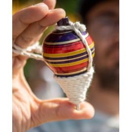 Spinning Top Trompo - 3-Pack Wood Carved Spinning Tops - Sturdy Steel Point for Enhanced Stability - Ideal for Beginners and Intermediates - Trompos de Mexico de Madera