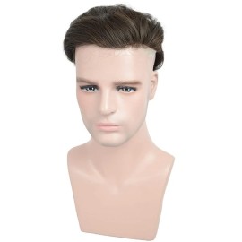 LLWear Toupee for Men Human Hair Mens Hair Pieces 0.06mm Soft Thin Skin Single Knotted Natural Wavy Men\'s Hair Replacement System with 8X10 Inch Cap 3(Brown Color) LLWear Toupee for Men Human Hair Mens Hair Pieces 0.06mm Soft Thin Skin Single Knotted Natural Wavy Men\'s Hair Replacement System with 8X10 Inch Cap 3(Brown Color)